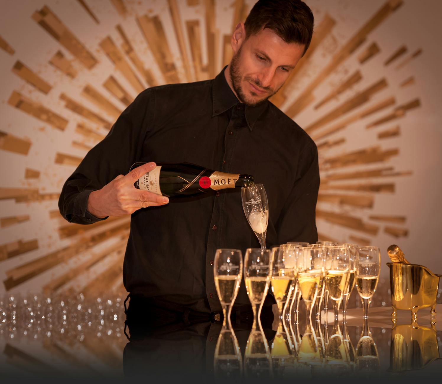 Bottle service table with sparklers in a Miami nightclub VIP section