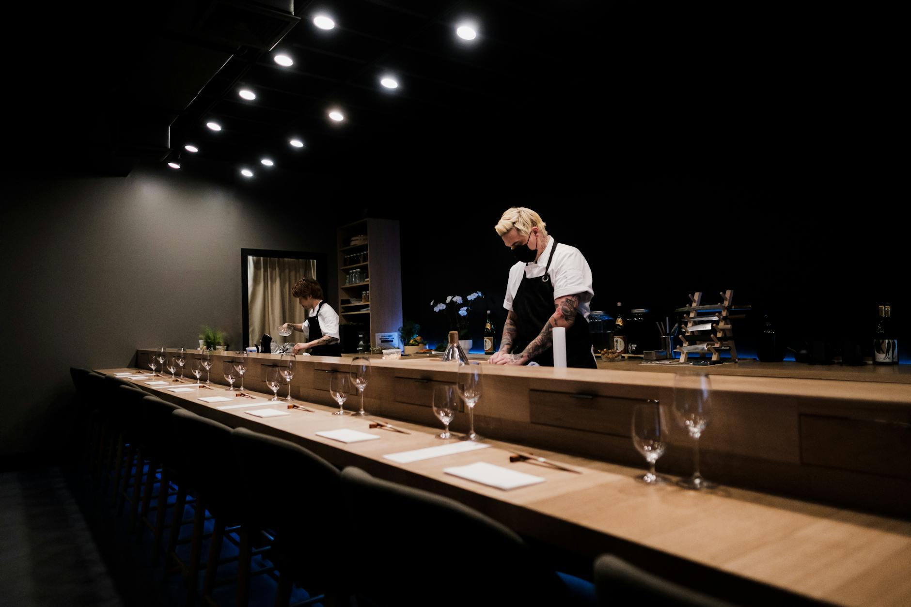 Omakase sushi counter at a Miami Japanese restaurant