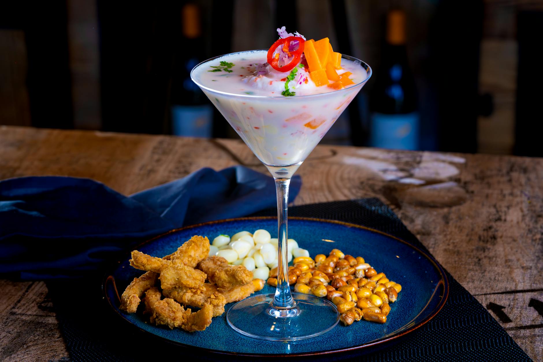 Peruvian ceviche with leche de tigre at a Miami restaurant