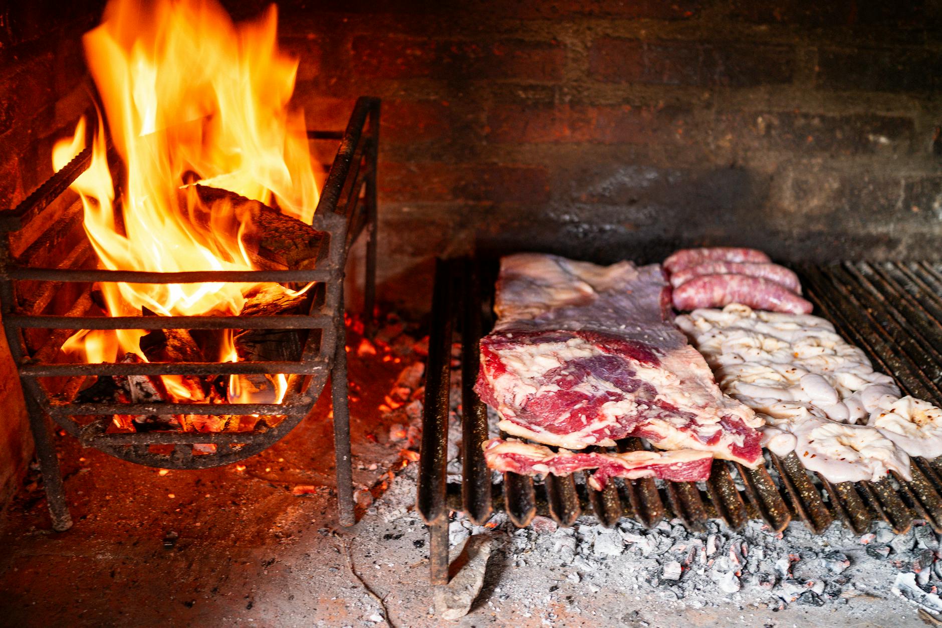 Grilled Argentinian steak and chimichurri at a Miami parrilla