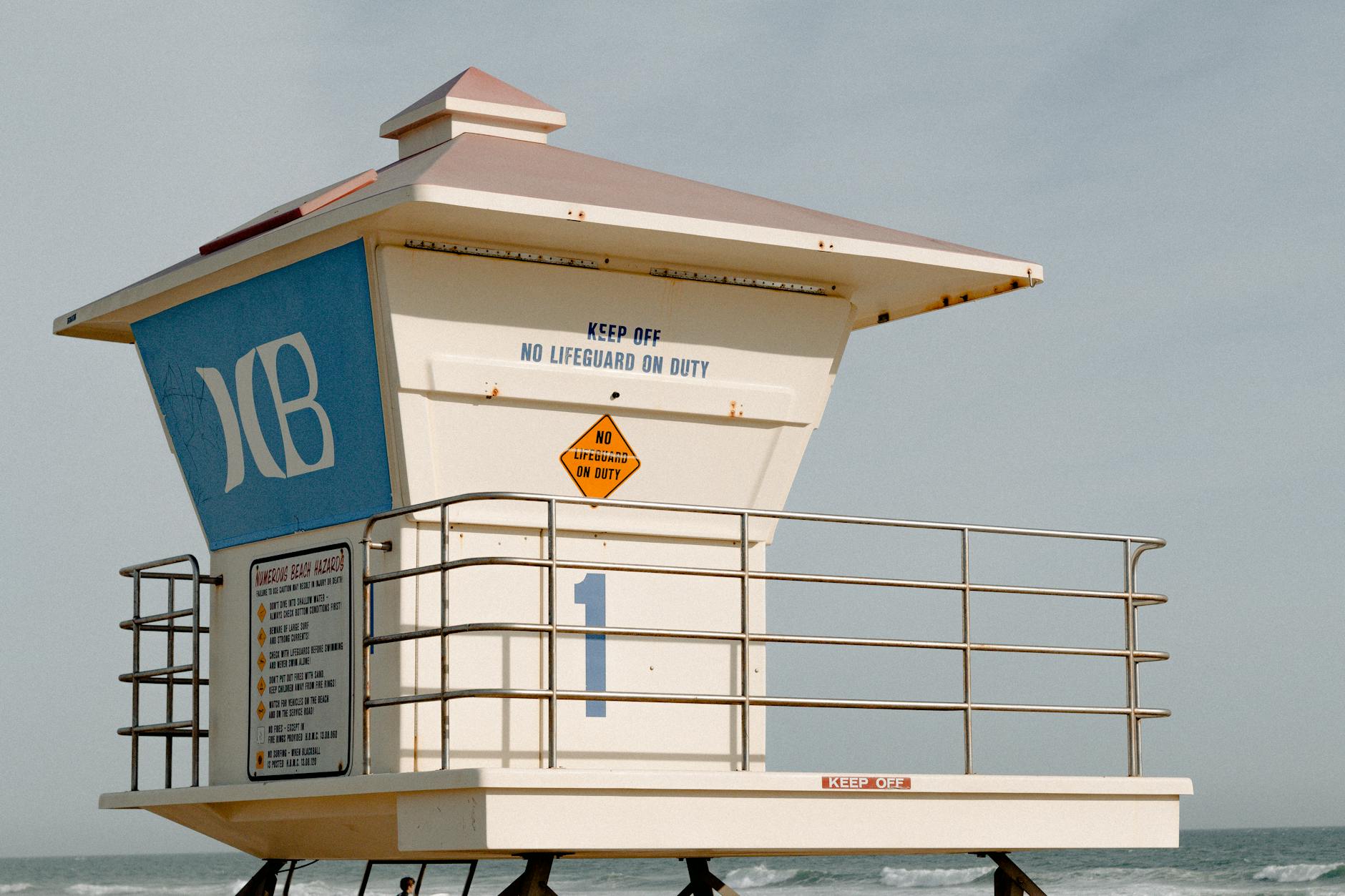 Colorful Miami Beach lifeguard tower watching over the ocean
