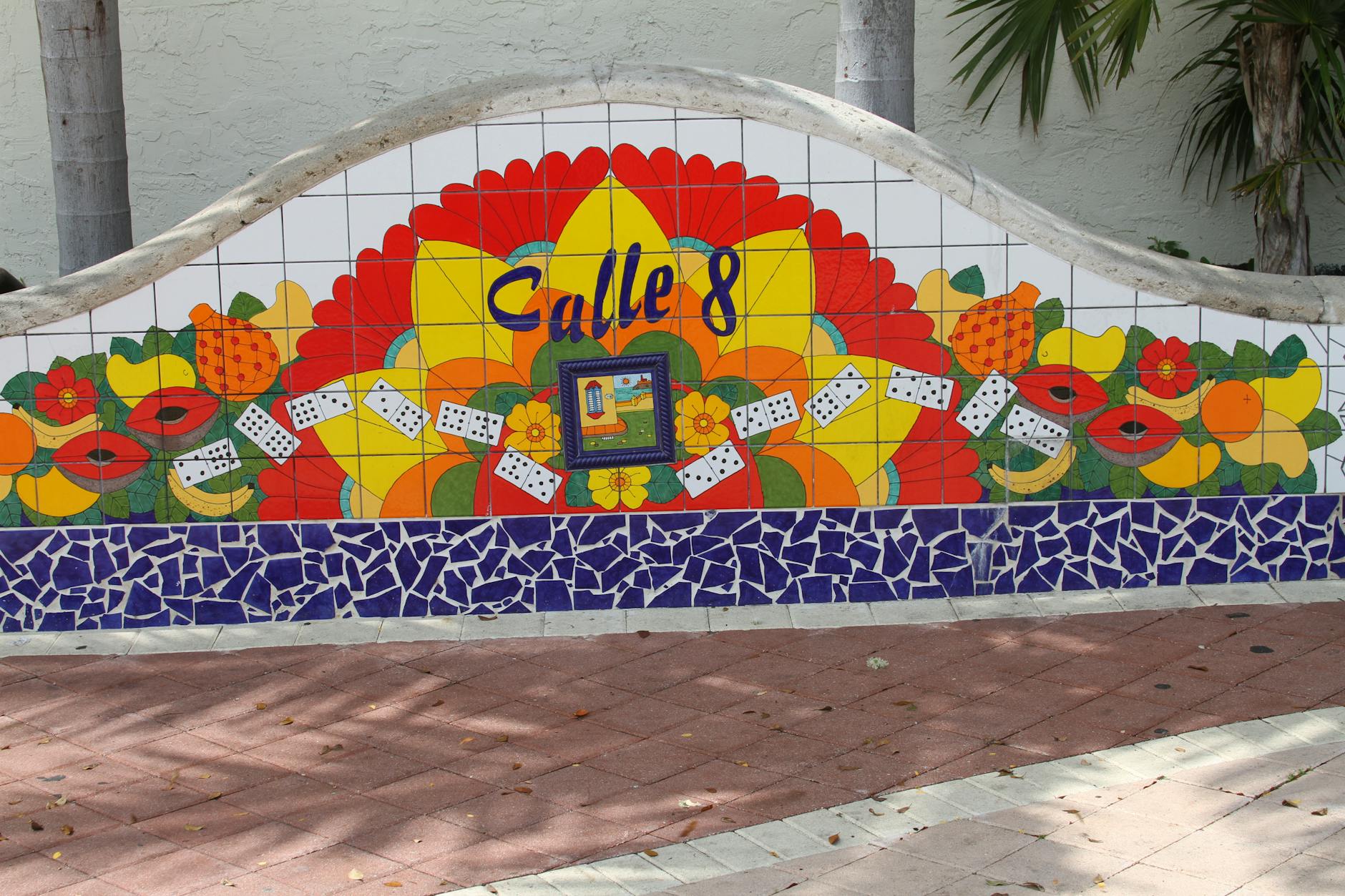 Colorful street scene on Calle Ocho in Little Havana Miami