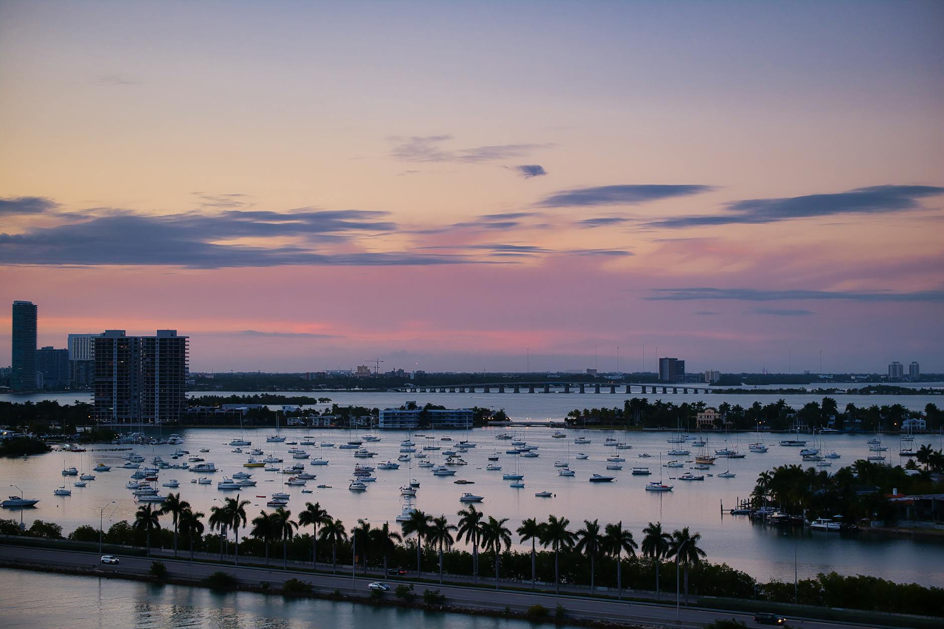 Miami Beach vs South Beach — sunset paints the entire island the same color