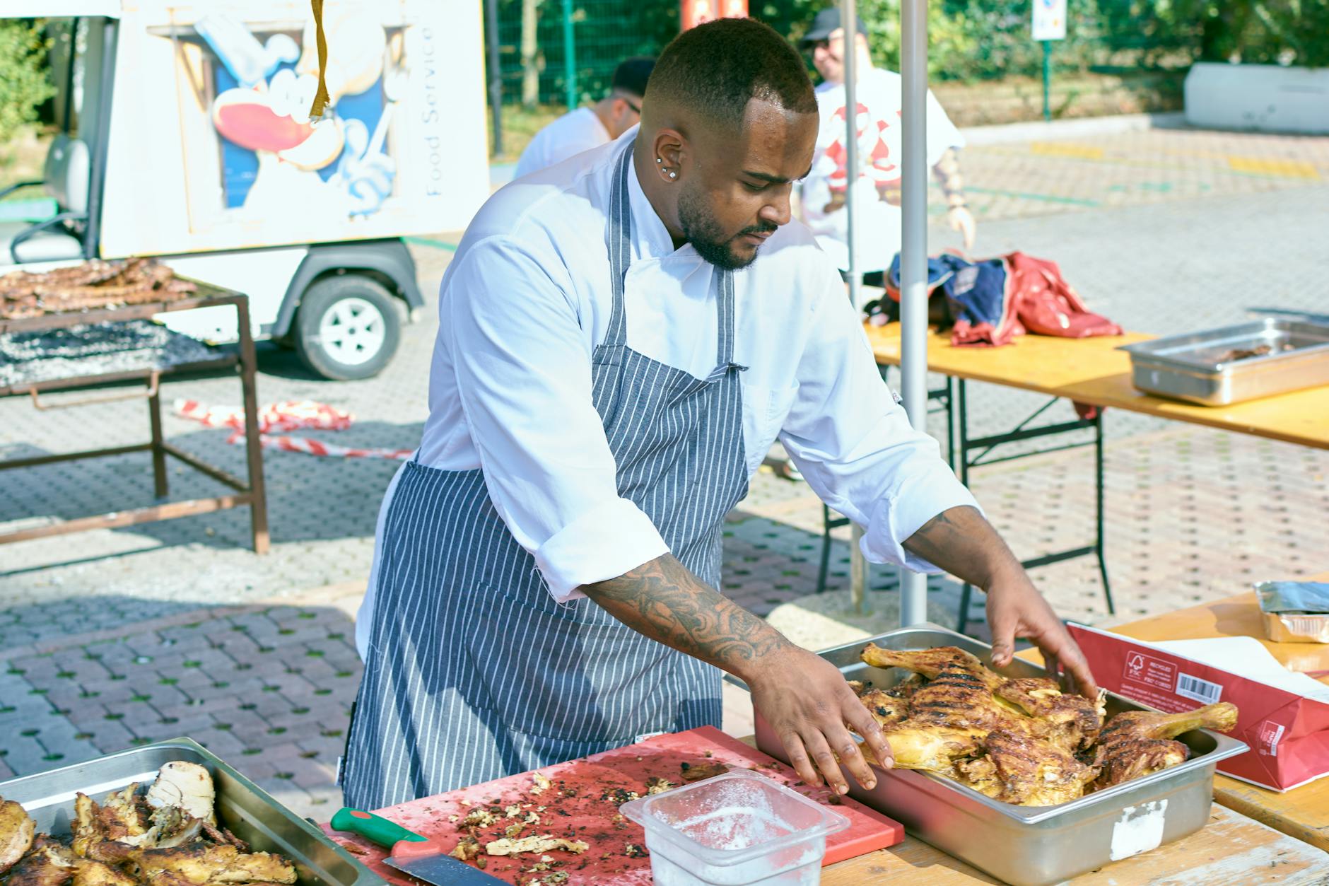 Chefs and food tasting at South Beach Wine and Food Festival