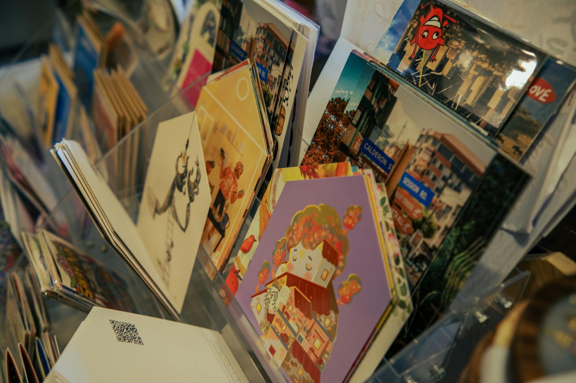miami souvenirs postcards display