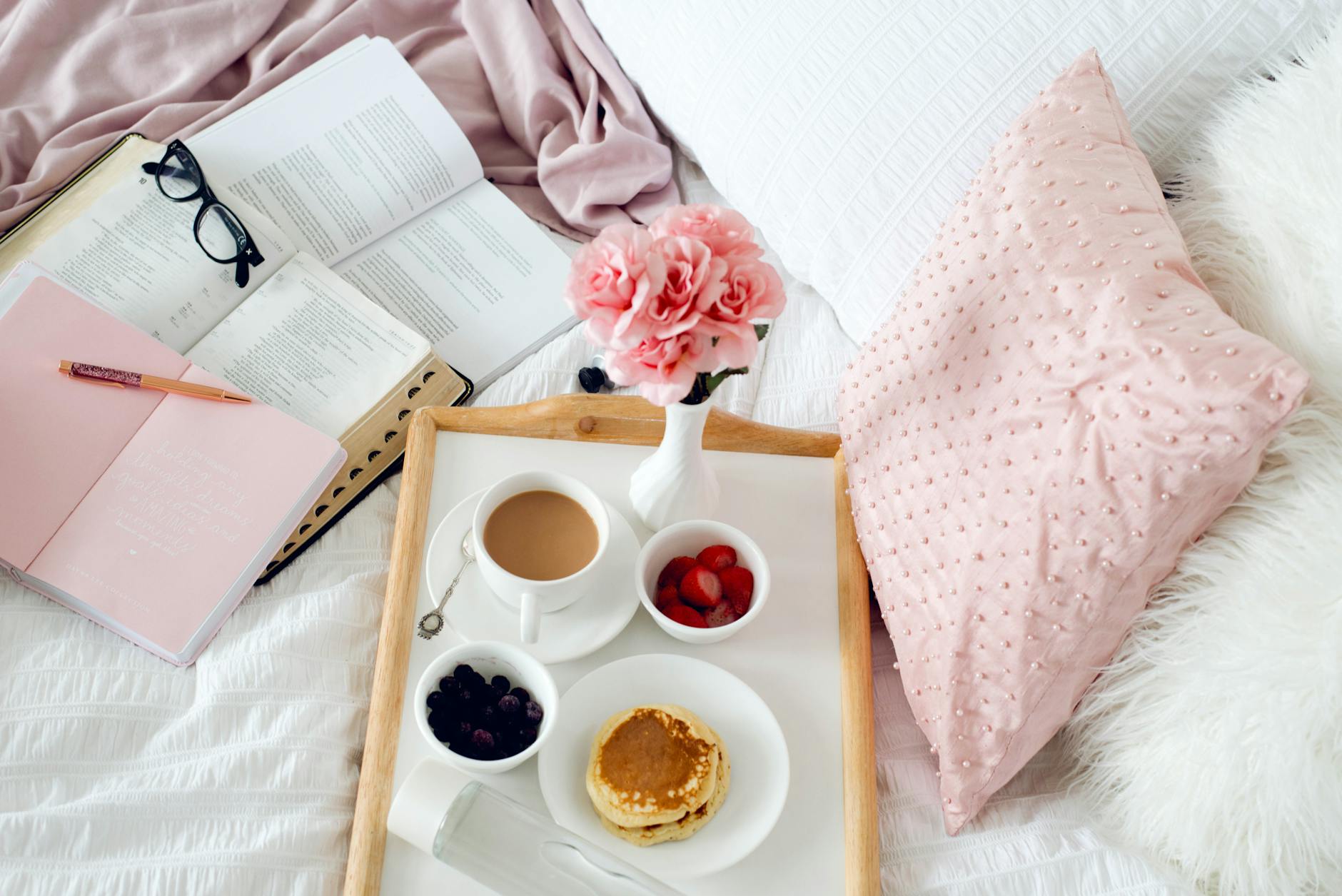miami honeymoon breakfast in bed terrace